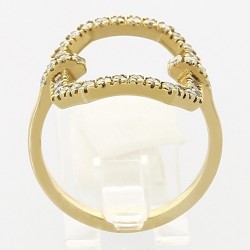 Bague or et diamants Rectangle. Ajourée sertie de 40 diamants - or 18 carats 2