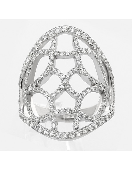 Bague or et diamants Dentelle PM. Pavée de 157 diamants - or 18 carats