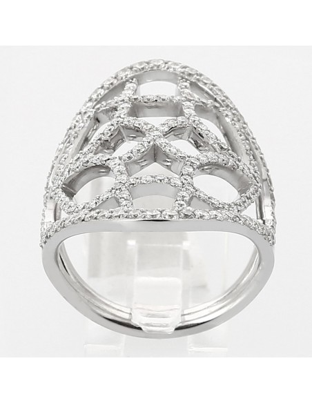 Bague or et diamants Dentelle PM. Pavée de 157 diamants - or 18 carats