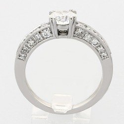 Solitaire or et diamants Diana. Corps et côtés pavés diamants - or 18 carats 2