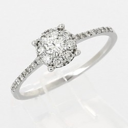 Solitaire illusion Léa. modèle corps pavé de diamants - or 18 carats