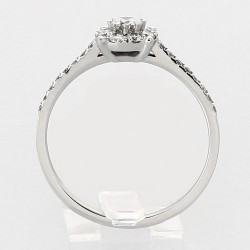 Solitaire illusion Léa. modèle corps pavé de diamants - or 18 carats 2