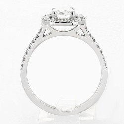 Solitaire or et diamants Kelly 0,70ct. Bague de forme coussin - or 18 carats 2