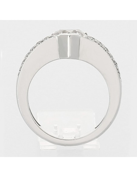 Bague or et diamants Amour. Diamant cœur de 1,00 ct - or 18 carats