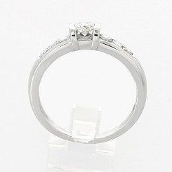 Solitaire or et diamants Myriam. Monture moderne diamant serti demi clos - or 18 carats 2