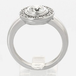 Solitaire or et diamants Ava. Modèle rétro avec diamant serti clos - or 18 carats. 2