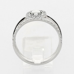 Bague or et diamants Alicia. Double anneau entourage rond micro-sertis brillant 0,65ct - or 18 carats 2