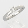 Solitaire or et diamant Lara, double anneaux avec un diamant serti 4 griffes - or 18 carats