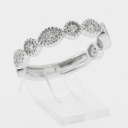 Alliance Femme or et diamants Flavie, diamants sertis dans motifs de forme navette - or 18 carats