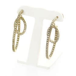 Boucles d'oreilles créoles serti mini griffes diamants-or 18 carats 2