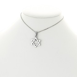 Collier pendentif  étoile de David - or 18 carats