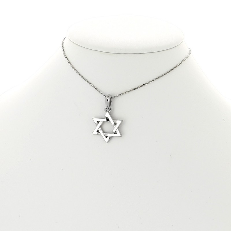 Collier pendentif  étoile de David - or 18 carats