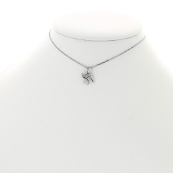 Collier pendentif breloque motif HaÏ enfant serti d'un diamant or 18 carat