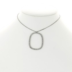 Collier or et diamants Sarah. Motif serti de 49 diamants - or 18 carats