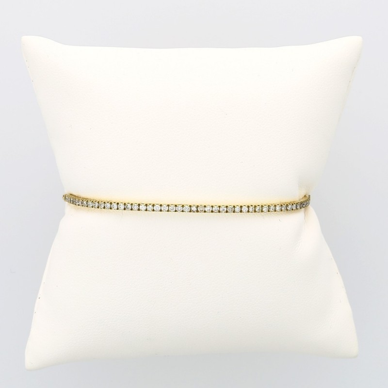 Bracelet femme serti de 49 diamants en mini-griffes (0,80 carat) finition sur chaine en or 18 carats 
