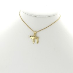 Collier pendentif HaÏ diamant noir 0,02 ct-or 18 carats 