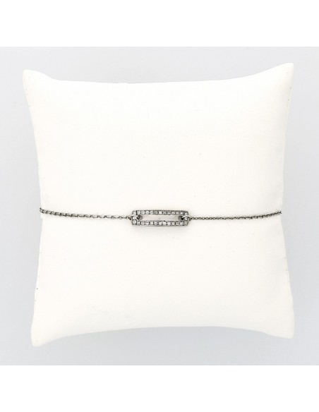 Bracelet  identité enfant diamants 0,20 carat, or 18 carats. Bracelet  identité enfant diamants 0,20 carat, or 18 carats.