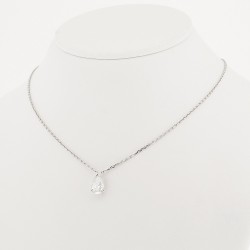 Collier or et diamant Poire de 0,53 ct. Chaine maille forçat diamantée - or 18 carats 2