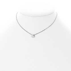 Pendentif diamant serti clos coulissant sur chaine en or 18 carats