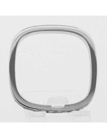 Alliance pour femme carré sertie de diamants en or 18 carats 