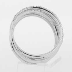 Bague or et diamants Lilou. 5 anneaux entrecroisés serti de diamants - or 18 carats. 2