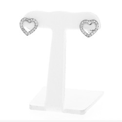 Boucles d'oreilles en forme de coeur pavées de diamants en or 18 carats