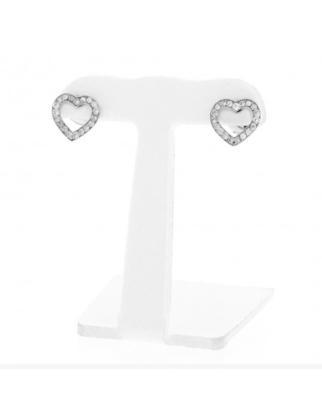 Boucles d'oreilles en forme de coeur pavées de diamants en or 18 carats