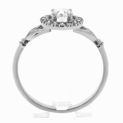 Bague or et diamants Elsa. Corps à motifs floraux- or 18 carats. 2