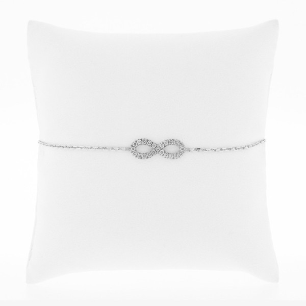 Bracelet au motif signe infini pavé de diamants sertis mini-griffes en or 18 carats 