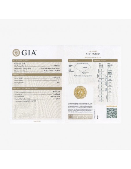 Diamant Cousin 0,57 ct F - VS1