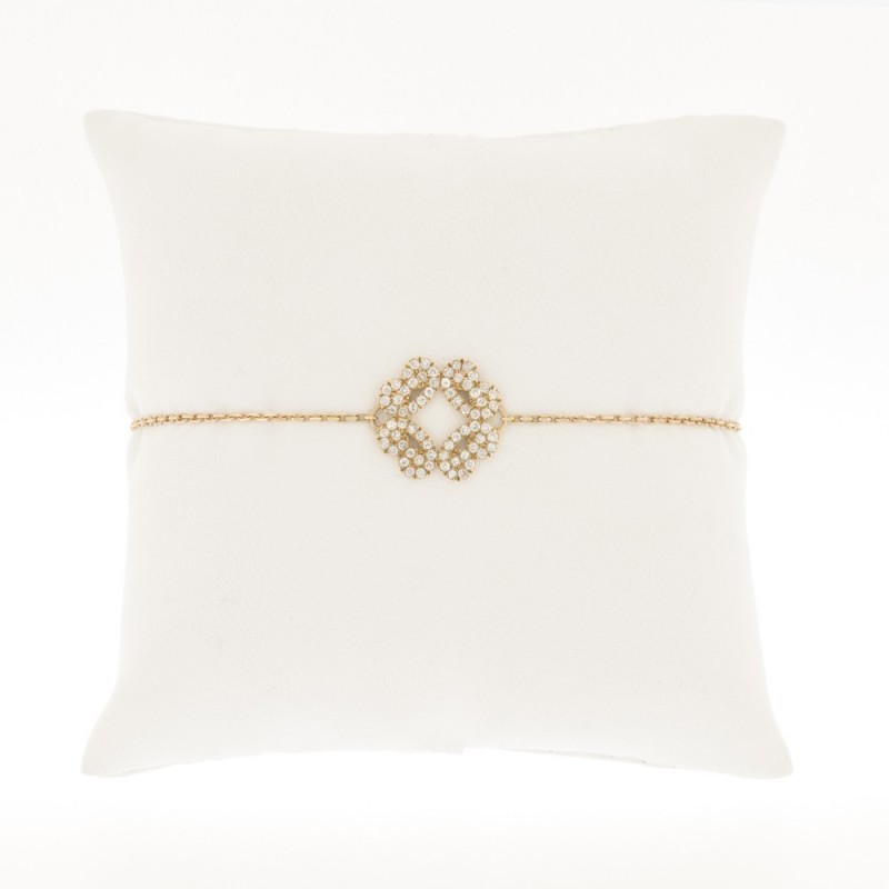 Bracelet motif arabesque pavé de diamants sertis mini-griffes - Or 18 carats