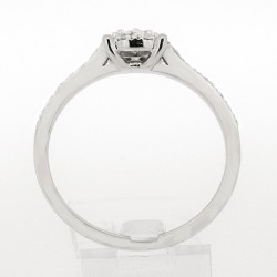 Solitaire illusion Léa GM. modèle pavé de 0,52 ct de diamants - or 18 carats 2