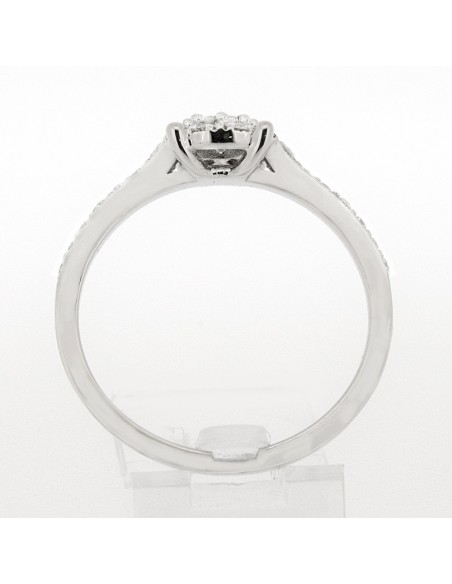 Solitaire illusion Léa GM. modèle pavé de 0,52 ct de diamants - or 18 carats