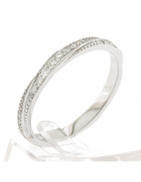 Alliance Femme or et diamants Emy, modèle torsadé guilloché - or 18 carats