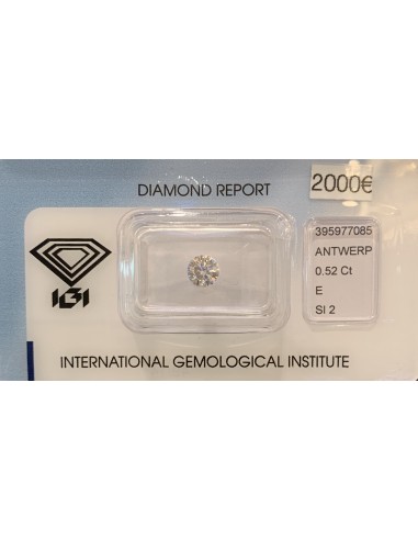 Diamant Rond 0,52ct E - SI2