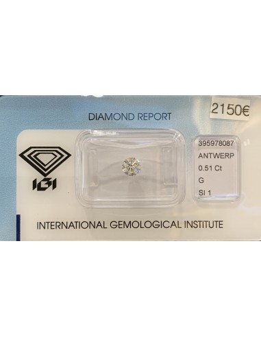 Diamant Rond 0,51ct G - SI1