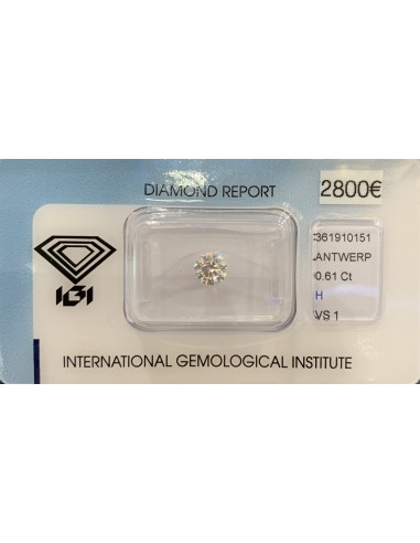 Diamant Rond 0,61ct H - VS1