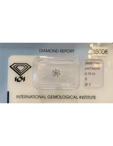 Diamant Rond 0,70ct E - SI2