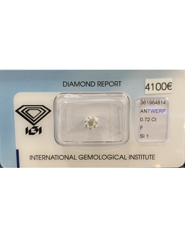Diamant Rond 0,72ct F - SI1