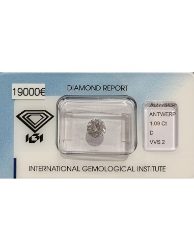 Diamant Rond 1,09ct D - VVS2