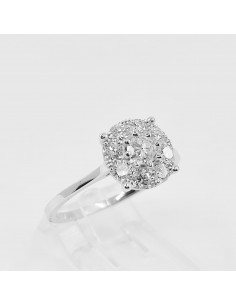 Solitaire illusion Vanessa GM. Pavage de 0,62ct de diamants - or 18 carats 2