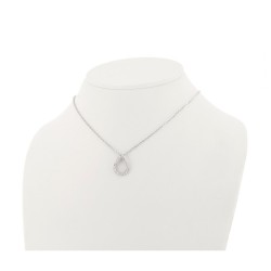 Collier en forme de poire pavé de diamants ronds - Or 18 carats