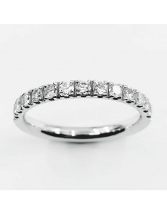 Alliance demi tour or 18 carats et diamants. Modèle Isa.