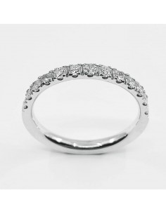 Alliance demi tour or et diamants Louane. En or 18 carats.