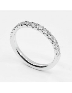 Alliance demi tour or et diamants Louane. En or 18 carats. 2