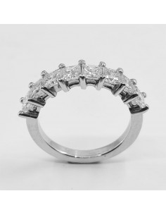 Alliance or et diamants Anaïs. Demi tour princesses - Or 18 carats 2