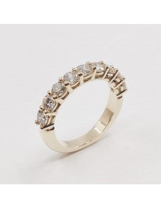 Alliance or et diamants Diane. Demi tour serti griffes 9 diamants pour 1,35 ct - Or 18 carats