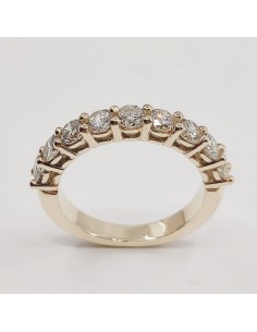 Alliance or et diamants Diane. Demi tour serti griffes 9 diamants pour 1,35 ct - Or 18 carats 2