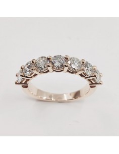 Alliance or et diamants Margot. Demi tour serti griffes avec 7 diamants pour 1,56 ct - or 18 carats. 2