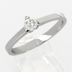 Solitaire or et diamant Denise , 1 diamant serti  sur un chaton 3 griffes - or 18 carats